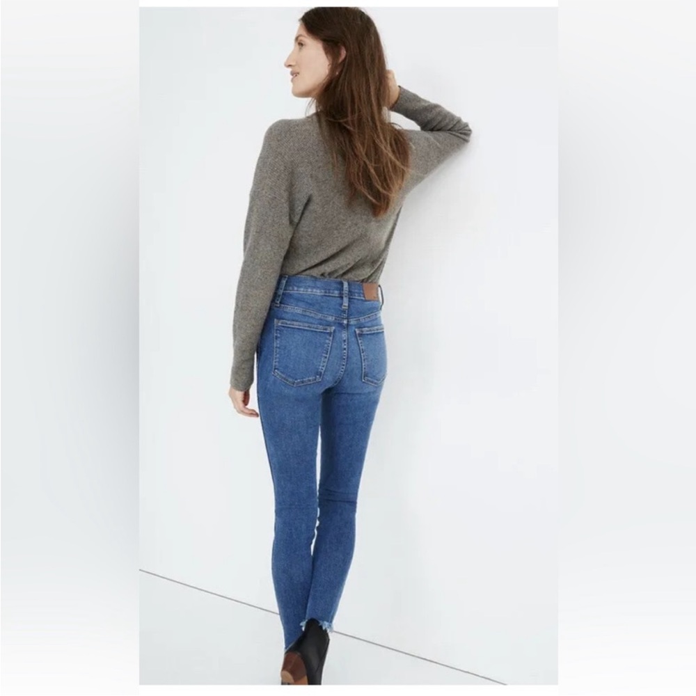 Madewell 10" High-Rise Skinny Jeans Mackey Wash Button-Front Edition Mid Blue 27